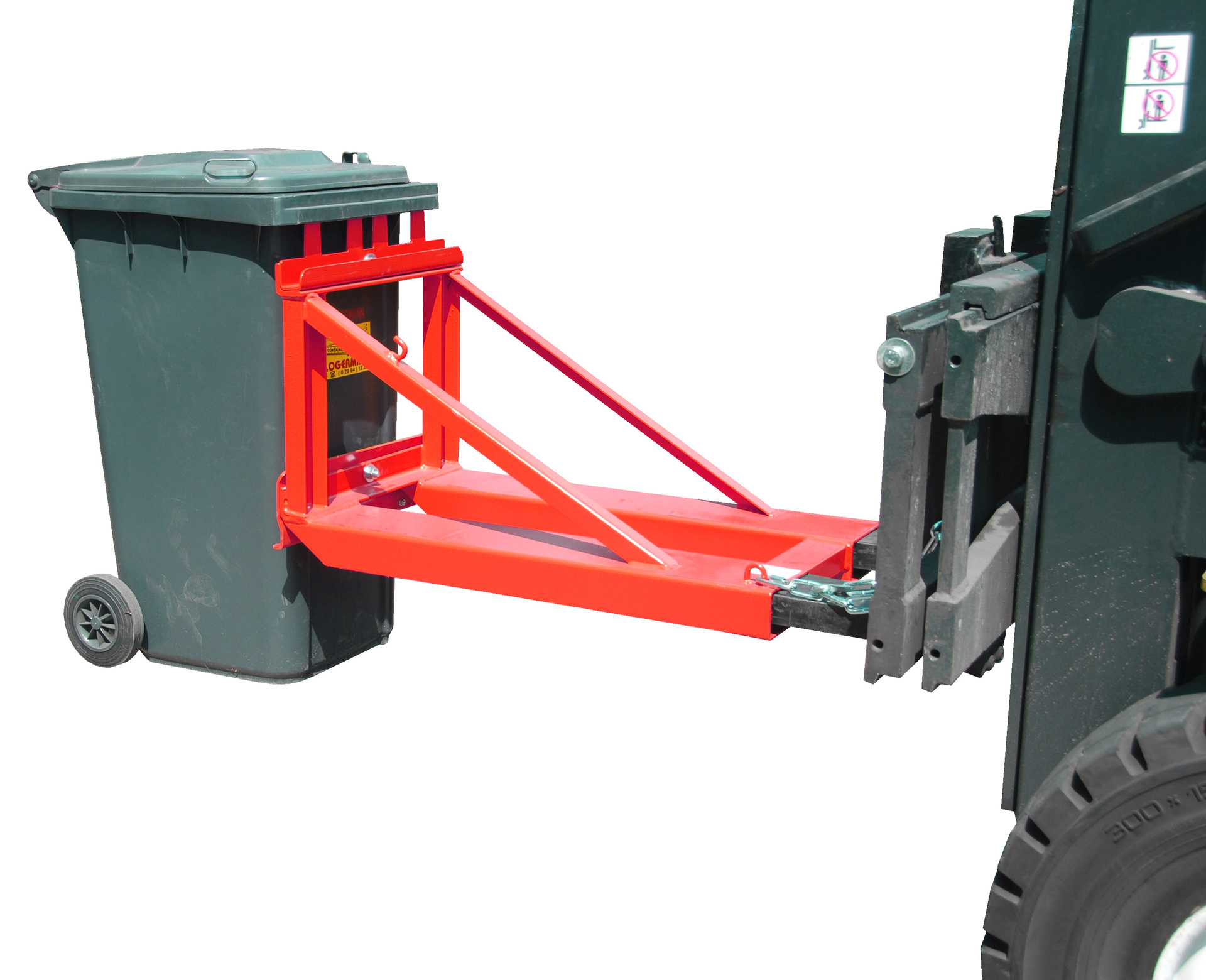 Mülltonnen-Heber Typ MH RAL 3000 Feuerrot